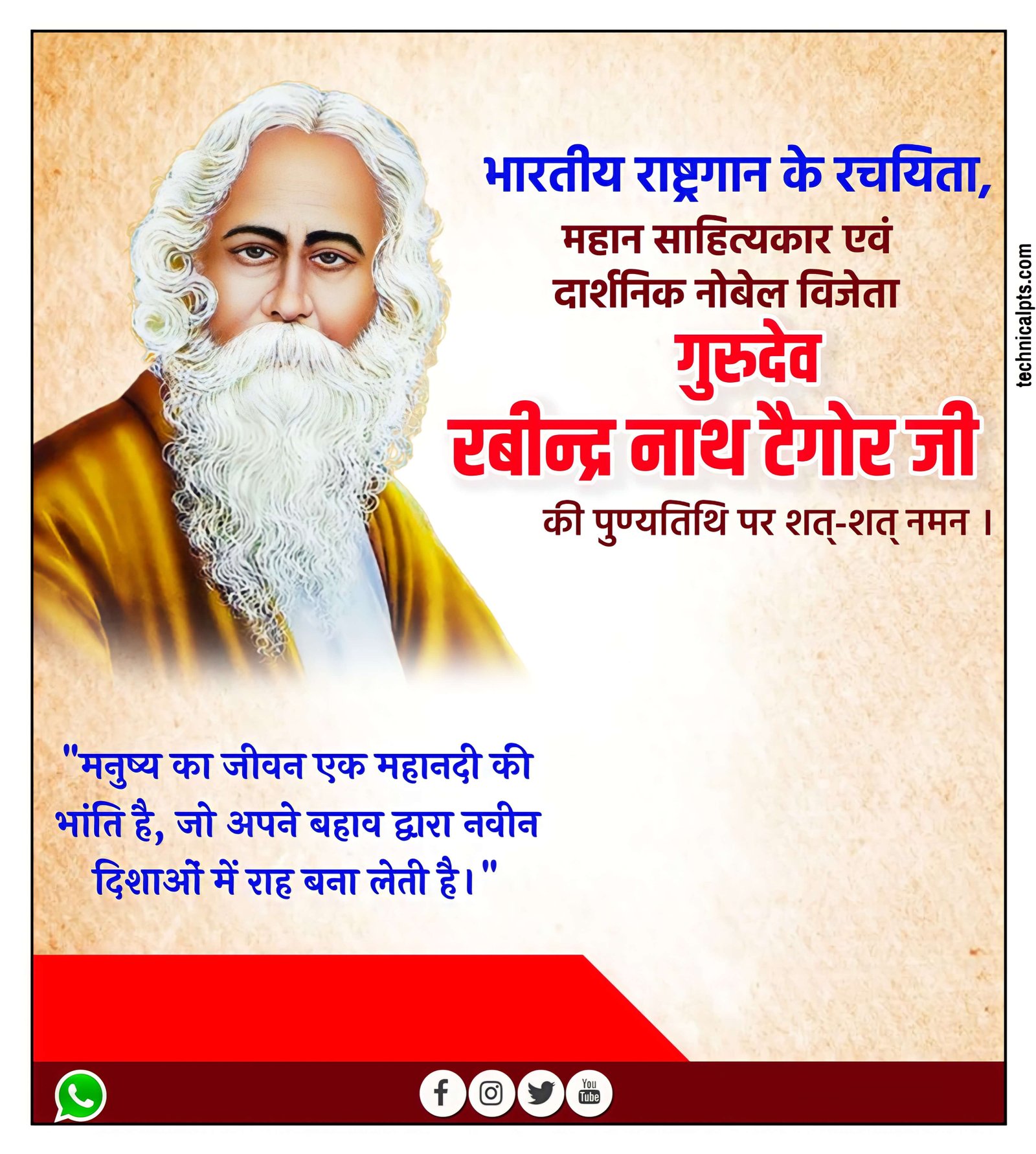 रविंद्र नाथ टैगोर पुण्यतिथि पोस्टर| Ravinder nath Tagore punyatithi poster Kaise banaen | Ravindra nath Tagore punyatithi banner editing